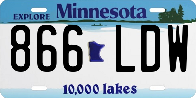 MN license plate 866LDW