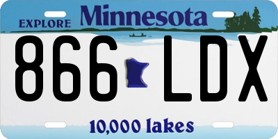 MN license plate 866LDX