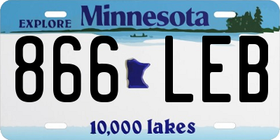 MN license plate 866LEB