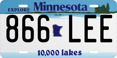 MN license plate 866LEE