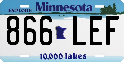 MN license plate 866LEF