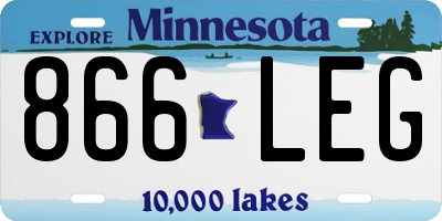 MN license plate 866LEG