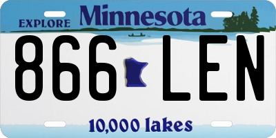 MN license plate 866LEN