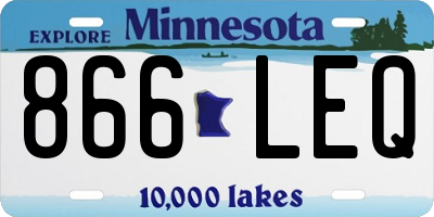 MN license plate 866LEQ