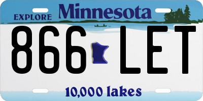 MN license plate 866LET