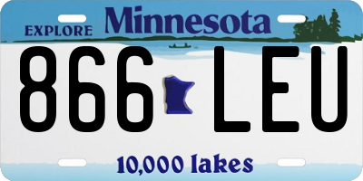 MN license plate 866LEU