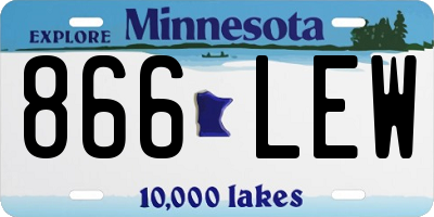 MN license plate 866LEW