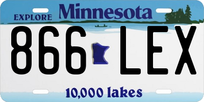 MN license plate 866LEX