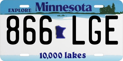 MN license plate 866LGE