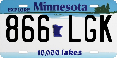 MN license plate 866LGK