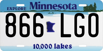 MN license plate 866LGO