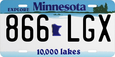 MN license plate 866LGX