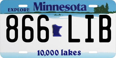 MN license plate 866LIB