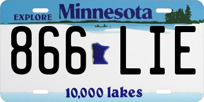 MN license plate 866LIE