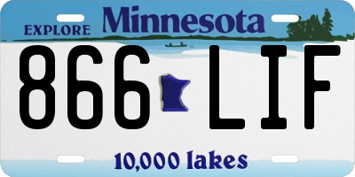 MN license plate 866LIF
