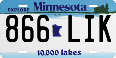 MN license plate 866LIK