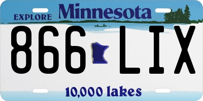 MN license plate 866LIX