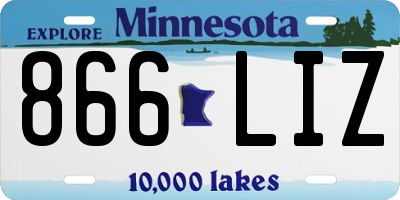 MN license plate 866LIZ