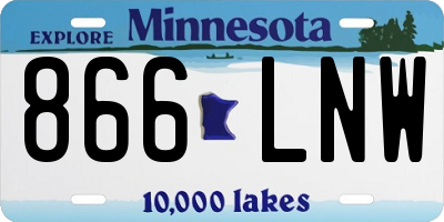 MN license plate 866LNW