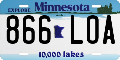 MN license plate 866LOA