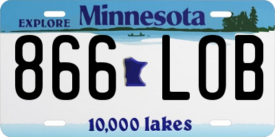 MN license plate 866LOB