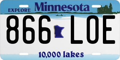 MN license plate 866LOE
