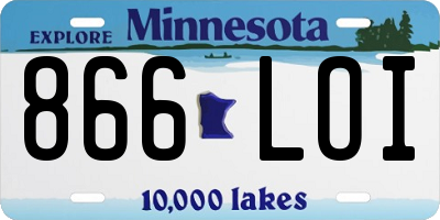 MN license plate 866LOI