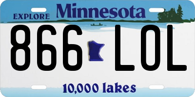 MN license plate 866LOL