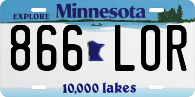MN license plate 866LOR