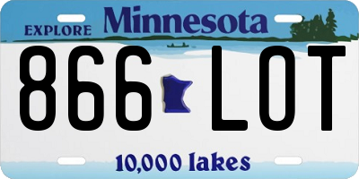 MN license plate 866LOT