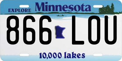 MN license plate 866LOU