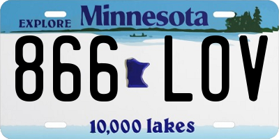MN license plate 866LOV