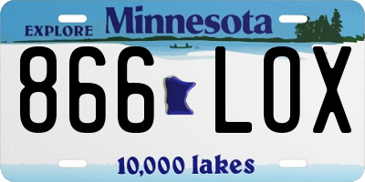 MN license plate 866LOX