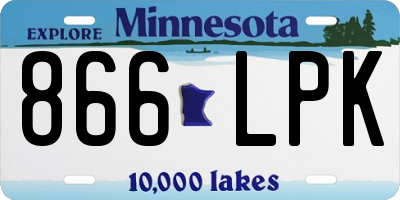 MN license plate 866LPK