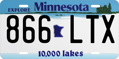 MN license plate 866LTX