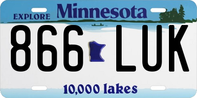 MN license plate 866LUK