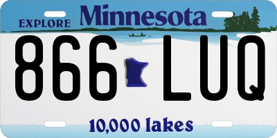 MN license plate 866LUQ