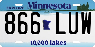 MN license plate 866LUW