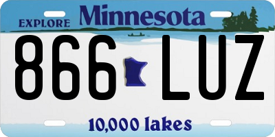 MN license plate 866LUZ