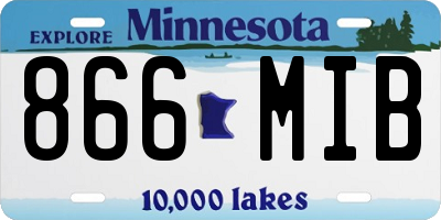 MN license plate 866MIB