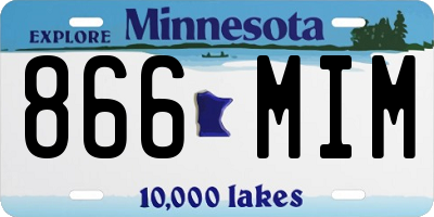 MN license plate 866MIM