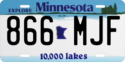 MN license plate 866MJF