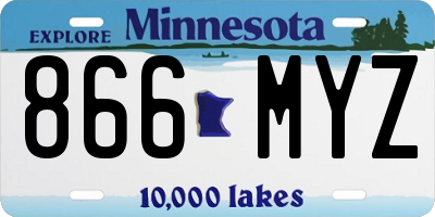 MN license plate 866MYZ