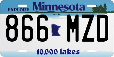 MN license plate 866MZD