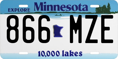 MN license plate 866MZE