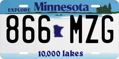 MN license plate 866MZG
