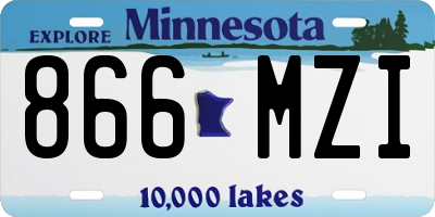 MN license plate 866MZI