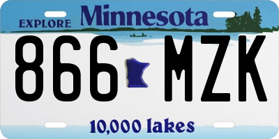 MN license plate 866MZK