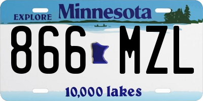 MN license plate 866MZL