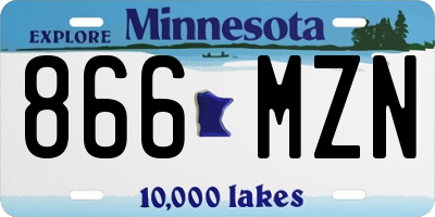 MN license plate 866MZN